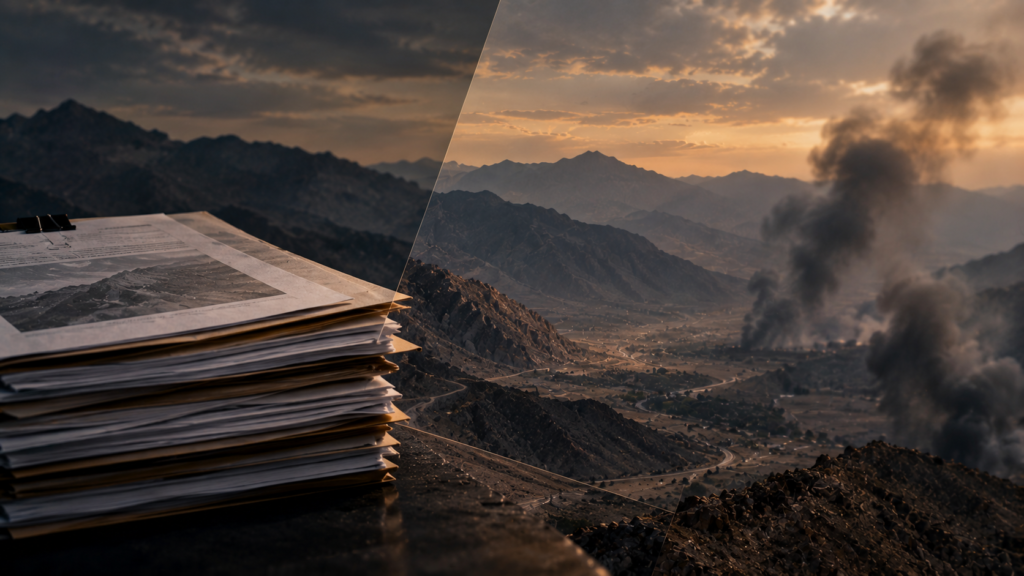 Mountain valley in Balochistan at dusk