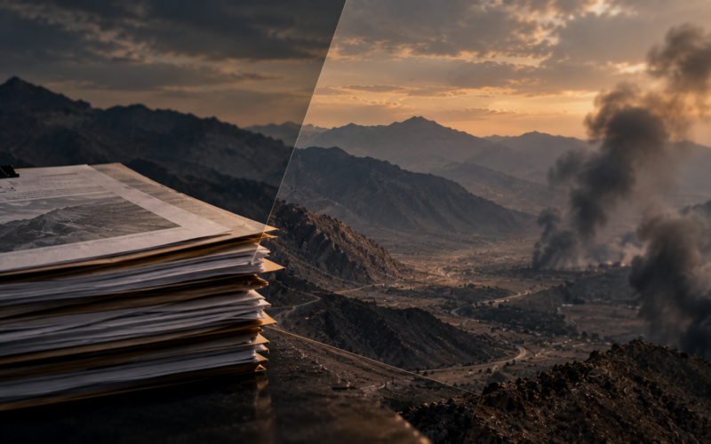 Mountain valley in Balochistan at dusk
